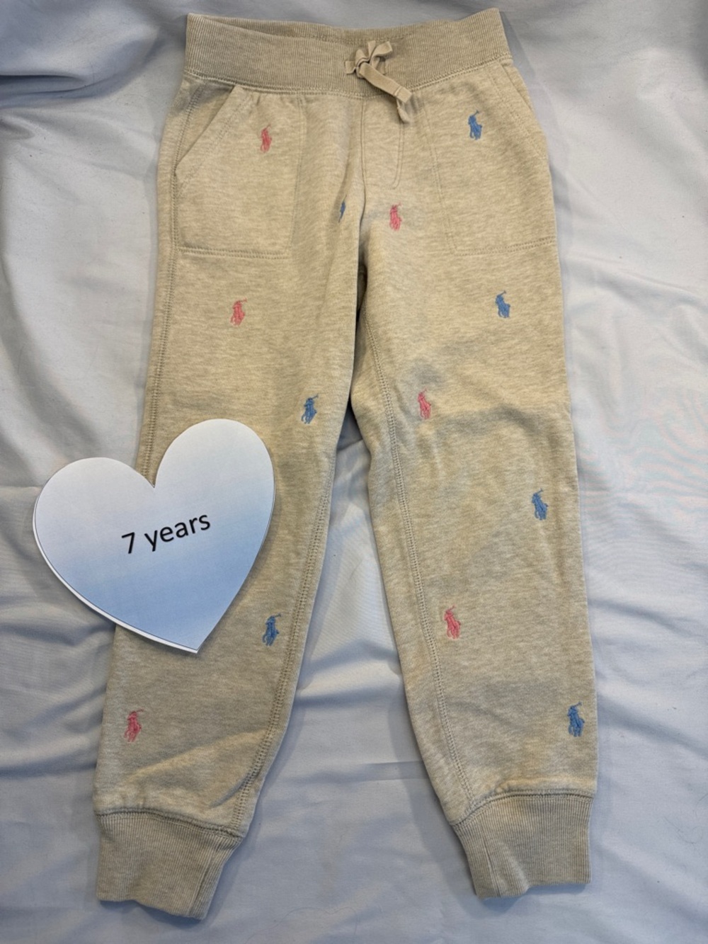 Polo-Ralph Lauren Grey Joggers embroidered polo Ponies ribbed waistband & cuffs